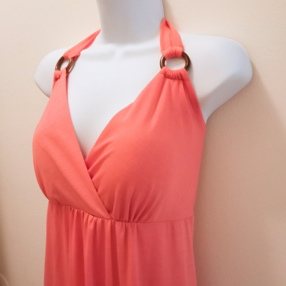 NWTπFREE GIFT INCLUDEDπMidi Dress Push-Up Pads Bra, Strap Neck Halter Summer - Picture 3 of 16